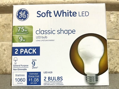 GE 75-Watt EQ A19 Soft White LED Light Bulb (2-Pack) - Image 1 of 4