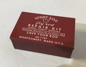 Vintage Sport King Montgomery Ward Fly Rod Repair Kit Metal Case- Empty - Picture 1 of 13