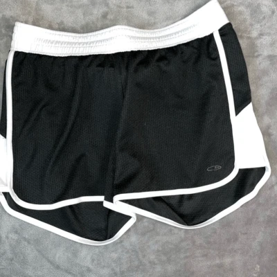 Pantalones Cortos Champion Mujer Medianos Negro Blanco Dúo Seco Cintura Elástica Atlética Foto 1 de 4