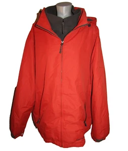 FREE COUNTRY Orange Soft Shell Jacket Mens 3XL, Water Resistant, Removeable Hood - Picture 1 of 18