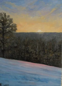 Original landscape oil painting, new, signed, OOAK, winter landscape - Picture 1 of 1