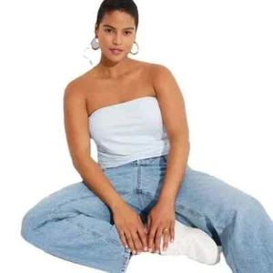 Wild Fable Women's Light Aqua Blue Ribbed Textured Ultra Stretch Tube Top XL - Picture 1 of 1