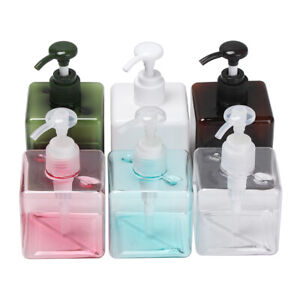 Square Shape Lotion Bottles Container Hand Pump Shampoo Bottle Soap Dispenser au