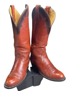 Justin Women's Leather Roper Cowgirl Western Brown Boots Size 5 C - Picture 1 of 10
