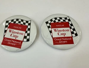VTG (2) 1970s NASCAR Winston Cup Grand National Drivers 2.25” Button Pin Pinback - Picture 1 of 4