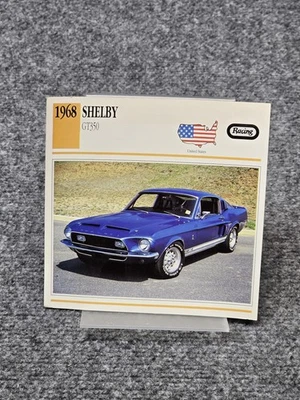 Tarjeta de información de coche de carreras Shelby GT350 1968 de colección Mustang coleccionista clásico de EE. UU. Foto 1 de 2