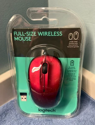 NEW Full-Size Wireless Mouse RED Logitech - Image 1 of 2