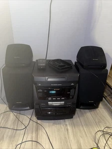 Vtg. 90s SHARP CD-C420 3-Disc CD Dual Cassette AM/FM Stereo w/Speakers & Remote - Picture 1 of 6