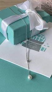 Tiffany & Co. White Gold 18 Karat Pearl Lariat Women's Necklace - Picture 1 of 12