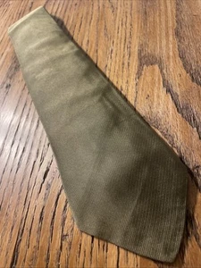 Vintage EUC Brooks Brothers Repp Silk Solid Taupe Tie Black Label Woven In UK - Picture 1 of 8