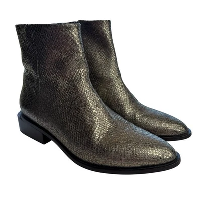 Robert Clergerie Xenia Metallic Silver Leather Ankle Boot  Womens Sz US 9 - Image 1 of 4