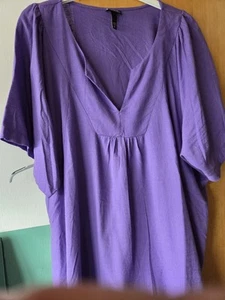 Ulla Popken Tunika Gr.50/52 Lila Halbleinen Neu - Bild 1 von 7