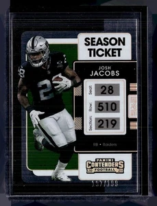 2021 CONTENDERS FOIL SEASON TICKET /199 JOSH JACOBS RAIDERS - Picture 1 of 1