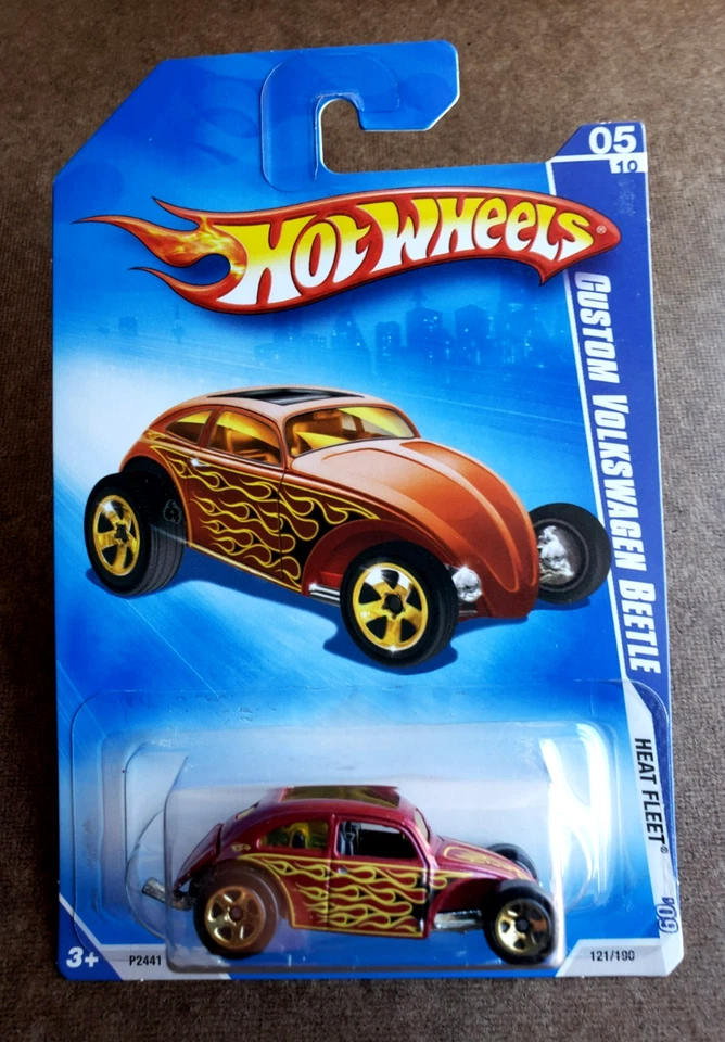 Volkswagen Beetle 2009 Hot Wheels personalizado flota térmica roja serie '09 #121/190 1:64 Foto 1 de 4