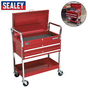 Sealey CX1042D Trolley 2-Level Extra Heavy-Duty with Lockable Top and 2 Drawers