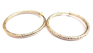 CLIP-ON OHRRINGE MATT GOLD PFEIFE CREOLEN 1 ZOLL CREOLEN MASSIV RUND CREOLEN - Bild 1 von 1