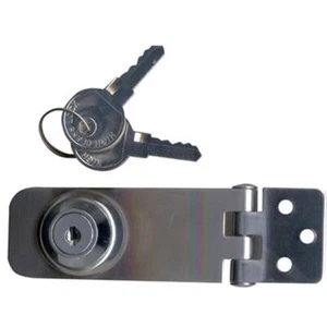 Hasp & Staple Door Lock, SS Latch Lockable with Keys Cupboard Lock Door Latch - Picture 1 of 1