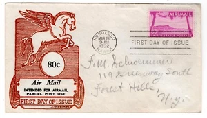 C46 Diamond Head Honolulu HI 80c Airmail FDC 1952 - C.W. George Thermographed - Picture 1 of 2