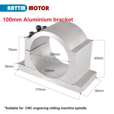 RATTMMOTOR 100mm Spindle Motor Bracket Mount Clamp CNC Spindelhalter Aluminium Halterung