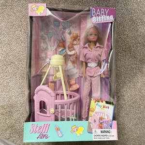 RARA BAMBOLA STEFFI Vintage anni '90 Baby Sitter Baby Sitter Culla SIMBA Da Collezione - Foto 1 di 14