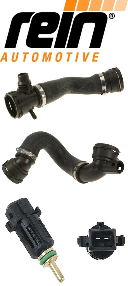 Conjunto de mangueira de radiador superior + inferior automotivo REIN com sensor de temperatura também conhecido como interruptor de ventilador BMW - Imagem 1 de 4