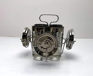Vintage 4er Set Jeannette versilbert römisches Thema Bargeschirr Cocktail Becher - Bild 1 von 5