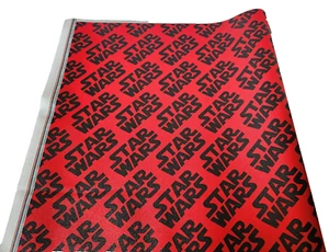 Star Wars Black Red PVC Vinyl Material 18.25inW 55.5inL - Picture 1 of 3