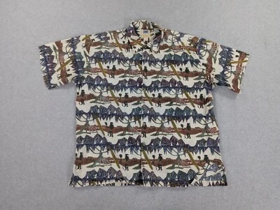 Camisa Kahala Avi Para Hombres Extra Grande Marfil Azteca Tribal Surf Isla Hawaiana De Colección Foto 1 de 4