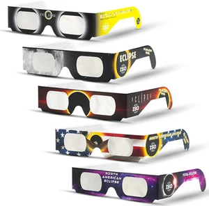 100 ECLIPSER Glasses English Solar Eclipse Eye Glasses Safe Viewing Colors Vary - Picture 1 of 2