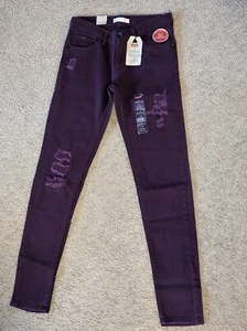 NEW - Girls Size 16 Reg LEVI'S Purple Distressed Jeans 710 Super Skinny (2015) - Picture 1 of 2