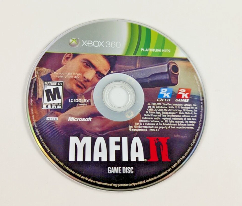 Mafia II Xbox 360 2K Games 2010 Disc Only - Image 1 of 1