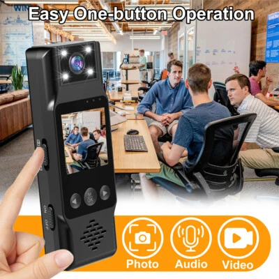Mini Body Camera Audio Video Recorder Night Vision Motion Detection HD 4K 2K - Image 1 of 4