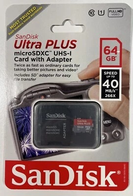 *NEW* SanDisk Ultra 64GB microSDXC UHS-I Card with Adapter Speed up to 40 MB/s** - Image 1 of 2