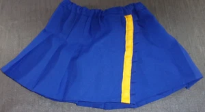 HALLOWEEN COSPLAY BLUE YELLOW PEATED ADJUSTABLE CHEERLEADER SKIRT 22 - 30 WAIST - Picture 1 of 9