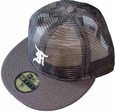 Fear of God x New Era 59Fifty Fitted Brown Baseball Hat 7 3/8 Mesh Essentials - Image 1 of 4