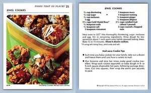 Jewel Cookies #25 Go Places - Betty Crocker 1971 Recipe Card - Picture 1 of 1