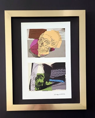 ANDY WARHOL + FIRMADO 1984 "CAVERAS" IMPRESIÓN MONTADA Y ENMARCADA + ¡CÓMPRALO AHORA! $ Foto 1 de 3