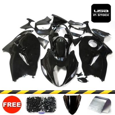 Glossy Black Fairing Kit Bodywork + Bolts For Suzuki Hayabusa GSX1300R 1999-2007 - Image 1 of 4