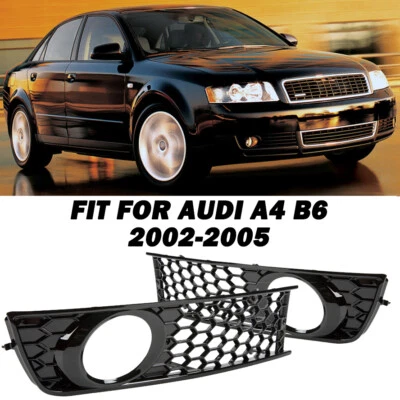 Cubierta de rejilla de luz antiniebla de nido de abeja para parachoques delantero para Audi A4 B6 02-05 DP7FOK Foto 1 de 4