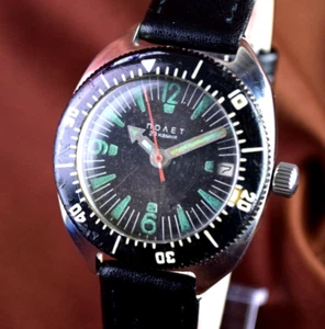Vintage Herren Armbanduhr Poljot Amphibian Diver Soviet Watch 23 Jewels Serviced - Bild 1 von 12