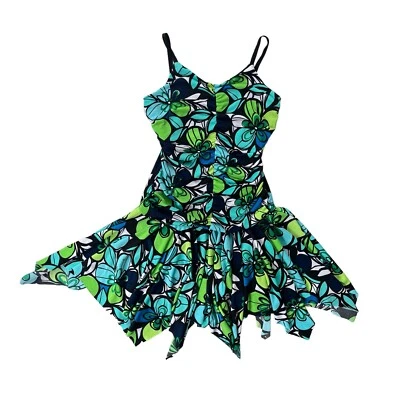Vestido Pañuelo Floral iz BYER California Niña Talla 8 Turquesa Verde Lima Foto 1 de 4