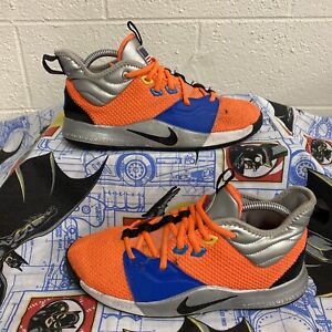Nike Boys PG3 X NASA CI8973-800 Orange Basketball Shoes Sneakers Size 7Y