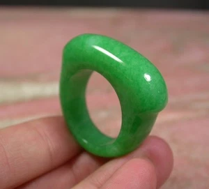 Green JADE Saddle RING US NO. 7.75. 8. 8.75. 9. 9.25. 9.5. 10. 10.75 # 253511 - Picture 1 of 6