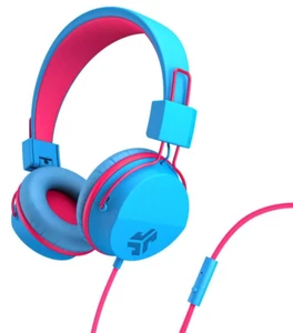 JLab JBuddies Studio On-Ear Kids Wired Headphones-Pink/Blue - Picture 1 of 4