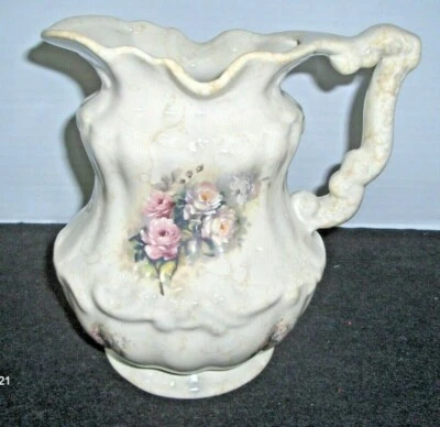 De colección. Jarra grande de porcelana cerámica TH Athena patrón floral flores rosas EE. UU. Foto 1 de 4