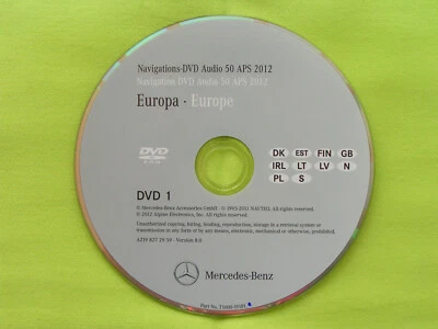 DVD NAVIGATION MERCEDES-BENZ AUDIO 50 APS NORDEUROPA 2012 A B E GL M R NTG 2.5 - Bild 1 von 2
