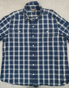 Camisa LL Bean Signature Para Hombres XXL Azul Tartán Cuadros Botones Calce Ajustado Resistente - Imagen 1 de 21