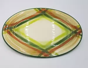 Vintage Vernonware Homespun Plaid Fruit Serving Platter 12 1/2" -Mid Century - Picture 1 of 3