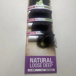 SAGA NAKED LOOSE DEEP BRAZILIAN VIRGIN REMY_100% HUMAN HAIR_14"_#NATURAL - Picture 1 of 4