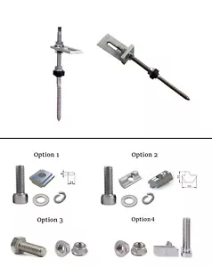 Viti per bastone acciaio inox A2 M10 200 250 300 mm + piastra adattatore e guarnizione EPDM - Foto 1 di 13